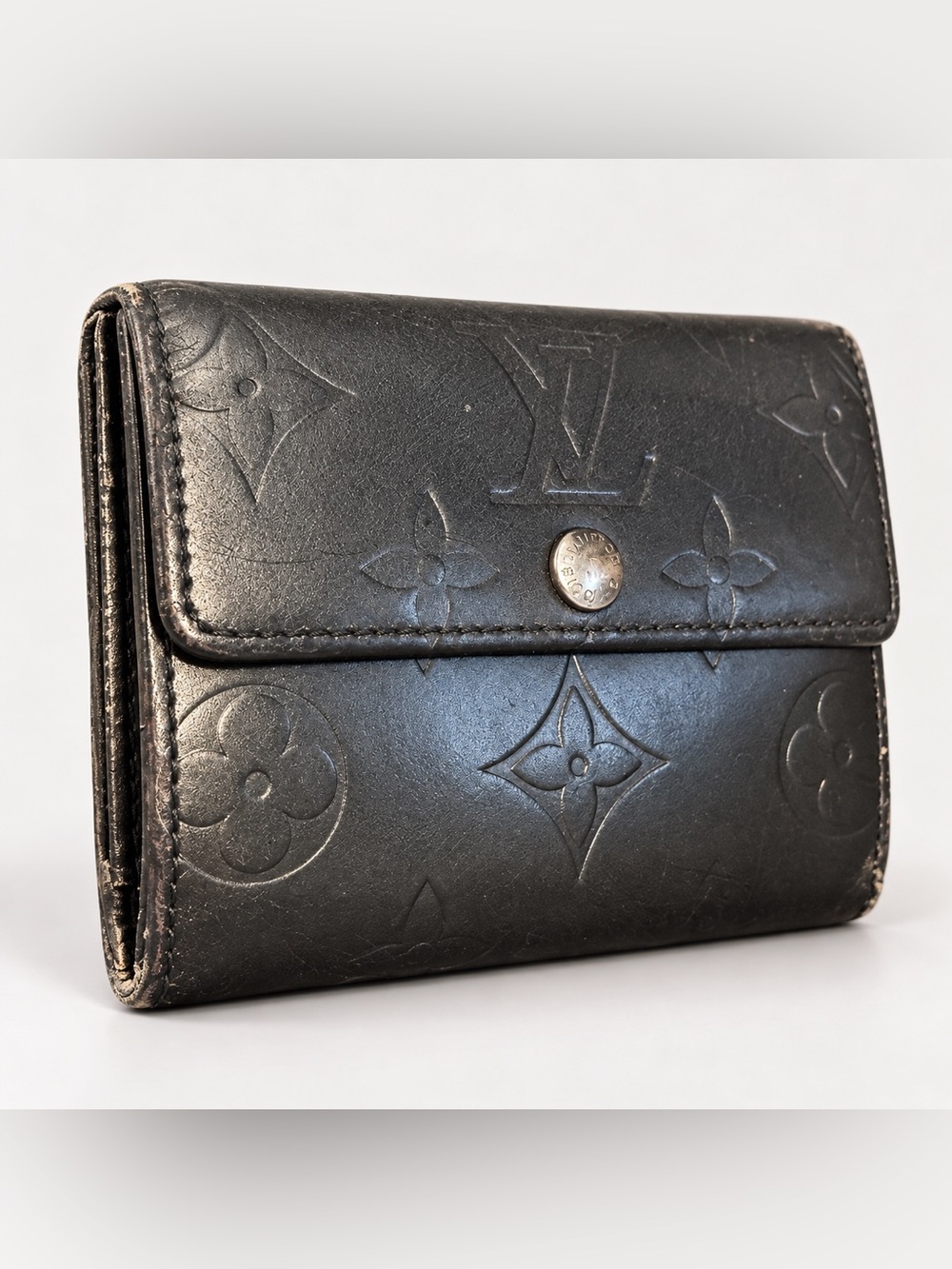 Louis Vuitton Y2K Grey Metallic Monogram Mat Ludlow Wallet